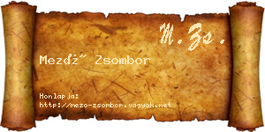 Mező Zsombor névjegykártya